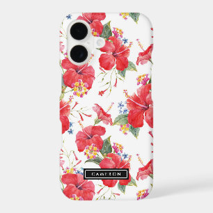 Watercolor Hibiscus and Lantana Pattern Custom iPhone 17 Case