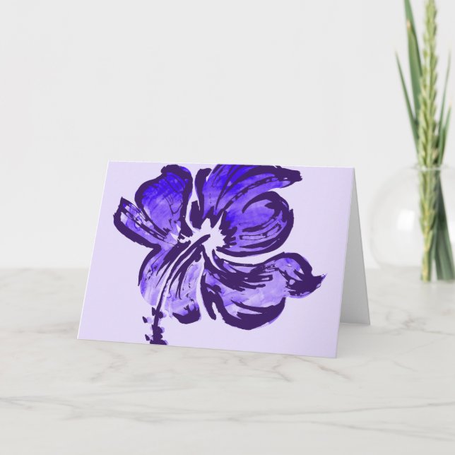 Watercolor Hibiscus Greeting Card (Front)