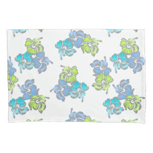 Watercolor Hibiscus Hawaiian Floral Reversible Pillowcase