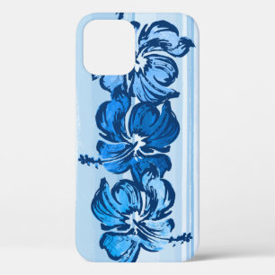 Watercolor Hibiscus Hawaiian Tropical Blue iPhone 12 Pro Case