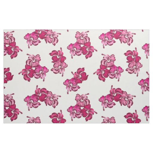 Watercolor Hibiscus Hawaiian Tropical Fabric