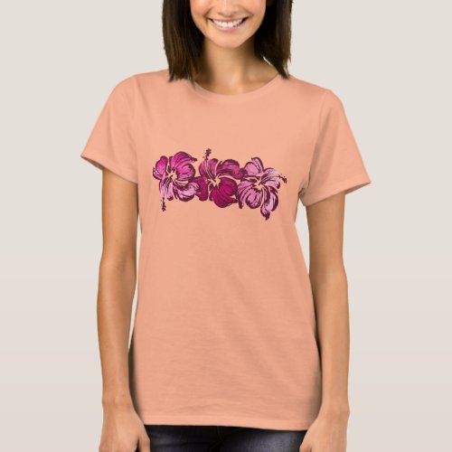 Watercolor Hibiscus Ladies Tee i