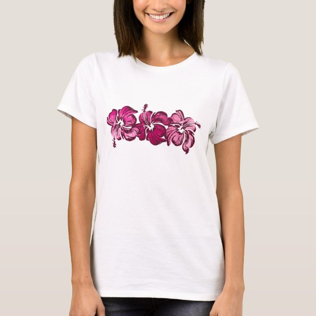 Watercolor Hibiscus Ladies Tee i (Front)