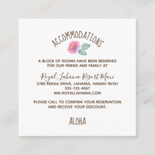 Watercolor Hibiscus Maui Wedding Enclosure Card