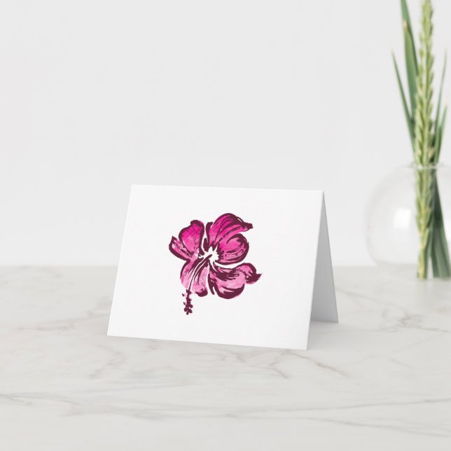 Watercolor Hibiscus Note Card (Front)