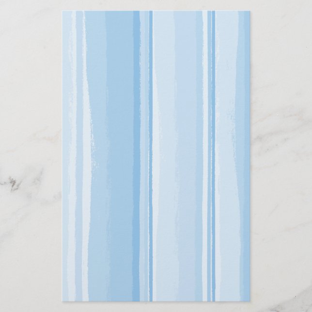 Watercolor Hibiscus Striped Coordinating Stationery (Front)