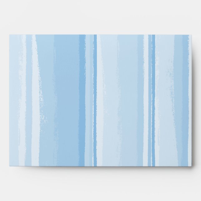 Watercolor Hibiscus Stripes Matching Envelopes (Front)