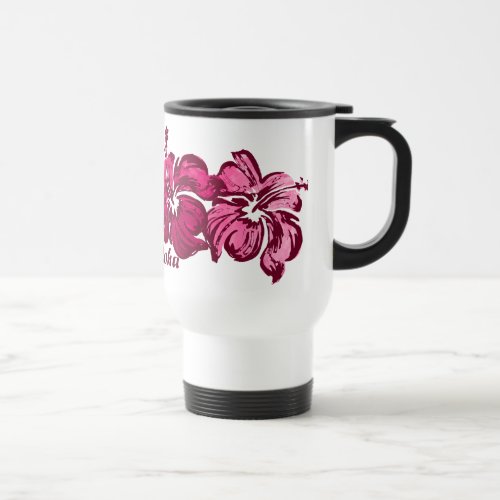 Watercolor Hibiscus Travel Mug