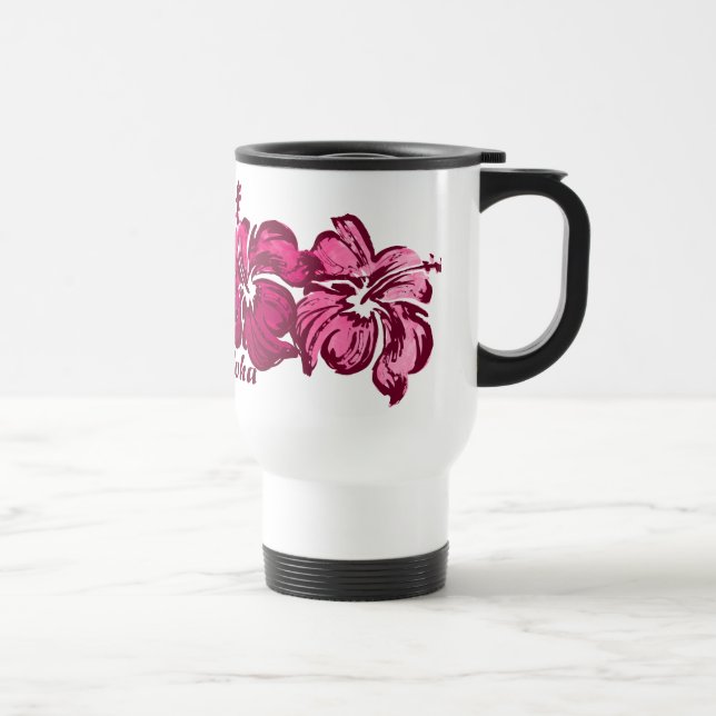 Watercolor Hibiscus Travel Mug (Right)