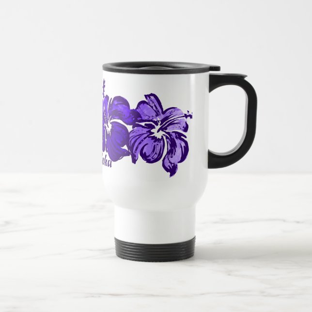 Watercolor Hibiscus Travel Mug (Right)