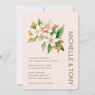 Watercolor Hibiscus Wedding Invitation