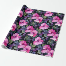 Watercolor Hibiscus Wrapping Paper