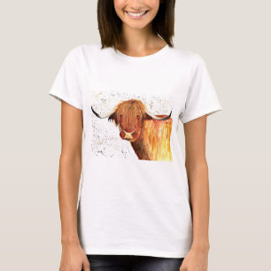 watercolor highland cow T-Shirt