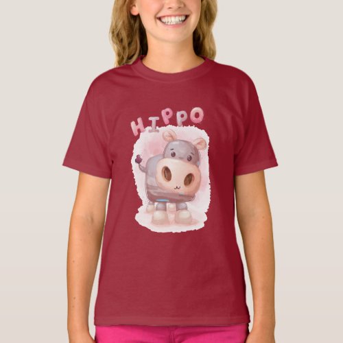 watercolor_hippo_poster_merchandising T_Shirt