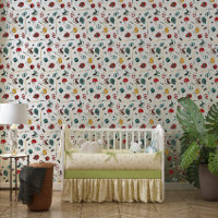 Watercolor Hockey Kids Room Wallpaper