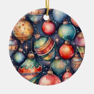 Watercolor Holiday Art Christmas Decoration