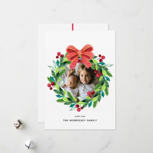 Watercolor Holiday Berry and Holly Wreath