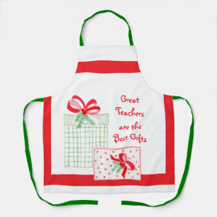 Watercolor Holiday Great Teachers Best Gifts Apron