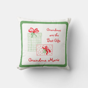 Watercolor Holiday PERSONALIZE Grandma Throw Pillow