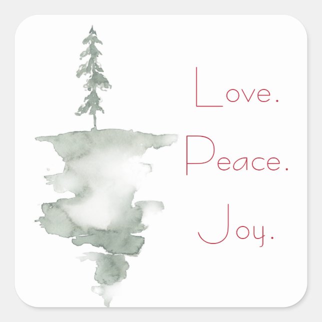 Watercolor Holiday Pine Tree Sticker (Front)
