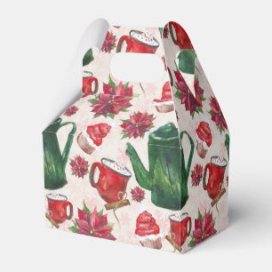 watercolor Holiday Tea Party Favor Boxes