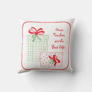 Watercolor Holiday Teachers are the Best Gifts Throw Pillow