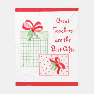 Watercolor Holiday Teachers Best Gifts  Fleece Blanket