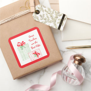 Watercolor Holiday Teachers Best Gifts  Square Sticker