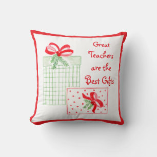 Watercolor Holiday Teachers Best Gifts Throw Pillow