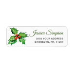 Watercolor Holly Berry Christmas Return Address Label<br><div class="desc">Watercolor Holly Berry Christmas Return Address label.</div>