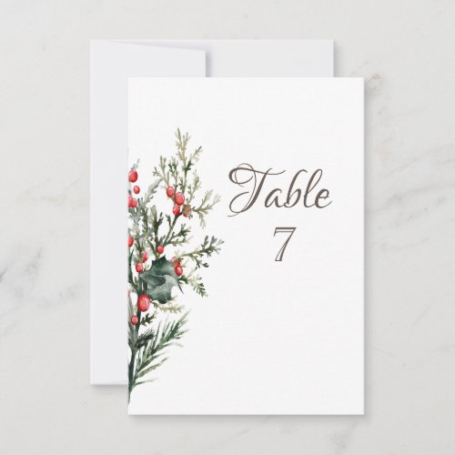 Watercolor Holly Berry Greenery Invitation