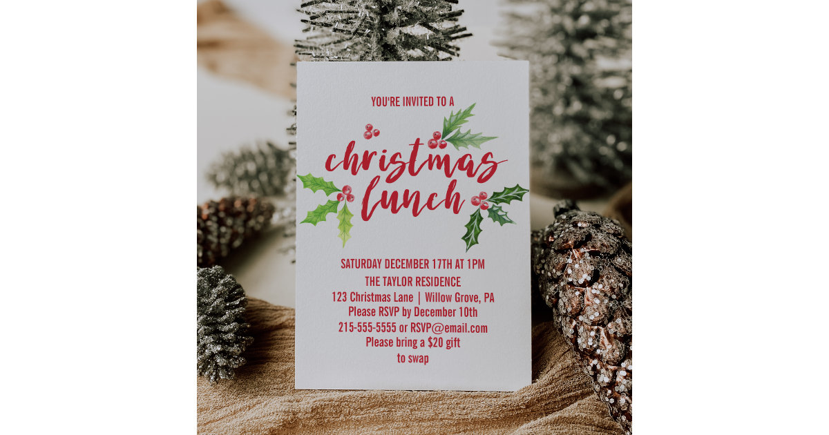 christmas lunch invitation