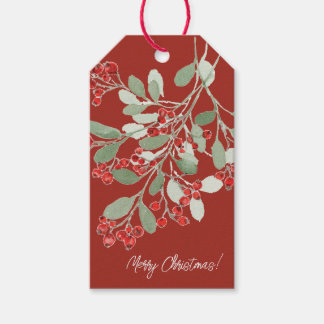 Watercolor Holly  Gift Tags