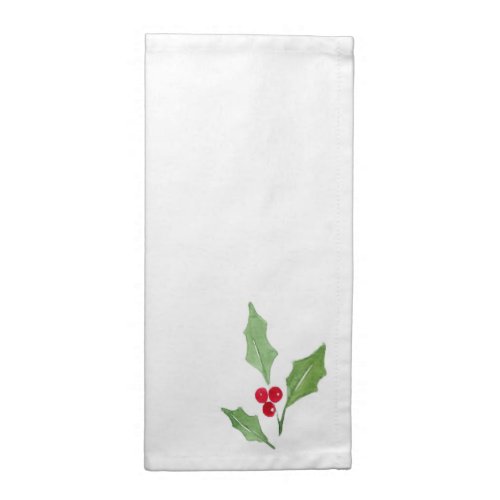 Watercolor Holly Sprig 2  Cloth Napkin