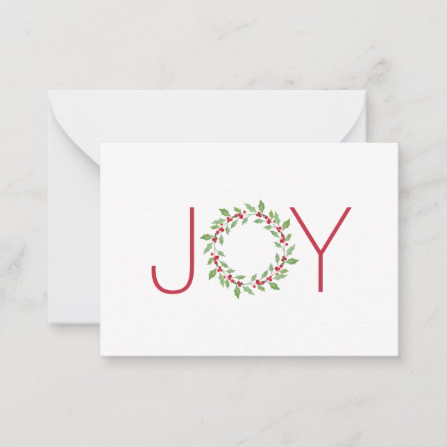 Watercolor Holly Wreath   Note Card (Front)