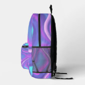 Watercolor Hologram Purple Pink & Abstract Pattern Printed Backpack (Right)