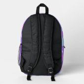 Watercolor Hologram Purple Pink & Abstract Pattern Printed Backpack (Back)