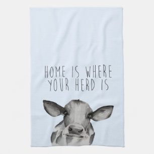 Watercolor Holstein Cow Kitchen Towel