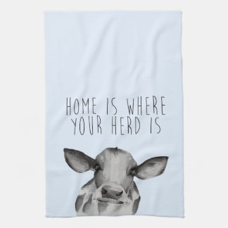 Watercolor Holstein Cow Kitchen Towel