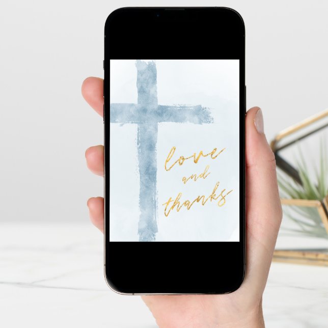 watercolor Holy Cross Thank you Card (Front Digital)