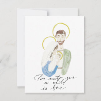 Watercolor Holy family Christmas card