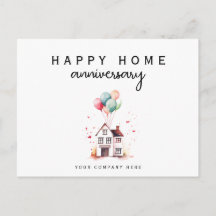 Watercolor Home Balloons Anniversary