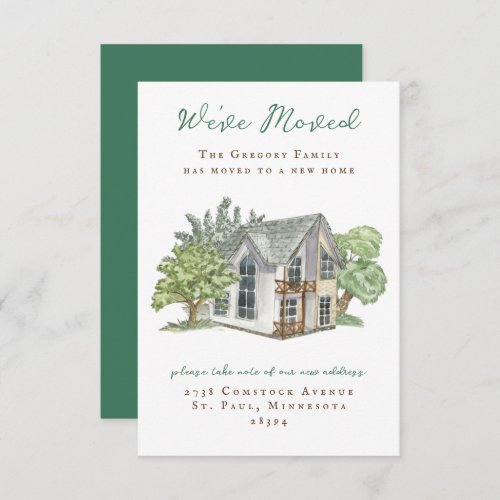 Watercolor Home Moving Announcements
