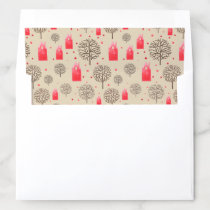 Watercolor Home &amp; Trees  | Light Tan or Any Color Envelope Liner