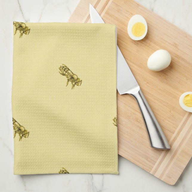 Watercolor Honey Bee Kitchen Towel (Quarter Fold)