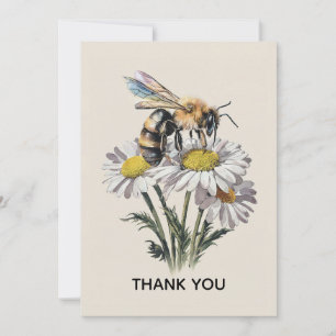 Watercolor Honey Bee Thank You Note Card