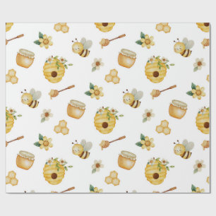 Watercolor Honey Bee Wrapping Paper