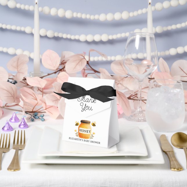 Watercolor Honey & Bees Baby Shower Favor Boxes (Wedding)