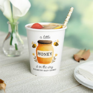 Watercolor Honey & Bees Baby Shower  Paper Cups