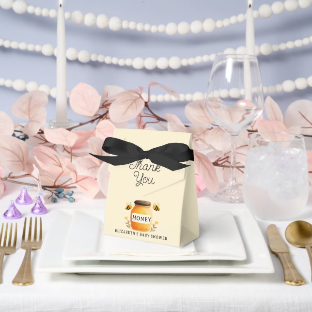 Watercolor Honey & Bees Baby Shower Yellow Favor Boxes (Wedding)